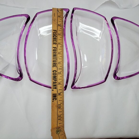Michelangelo Luigi Bormioli Color Palette 4 Pc Purple Glass Serving Dish Italy - Picture 6 of 10